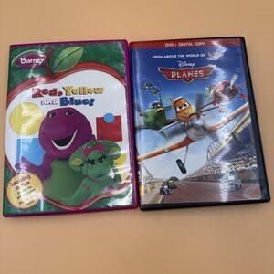Barney’s Red Yellow & Blue DVD Kids Learn Colors With Songs + Disney’s PLANES